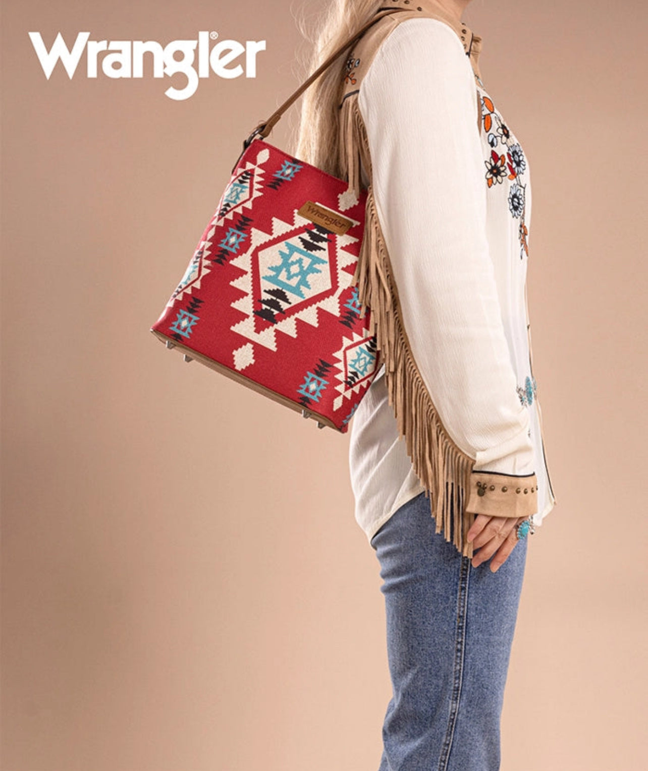WRANGLER DUAL SIDED PRINT CANVAS SHOULDER BAG