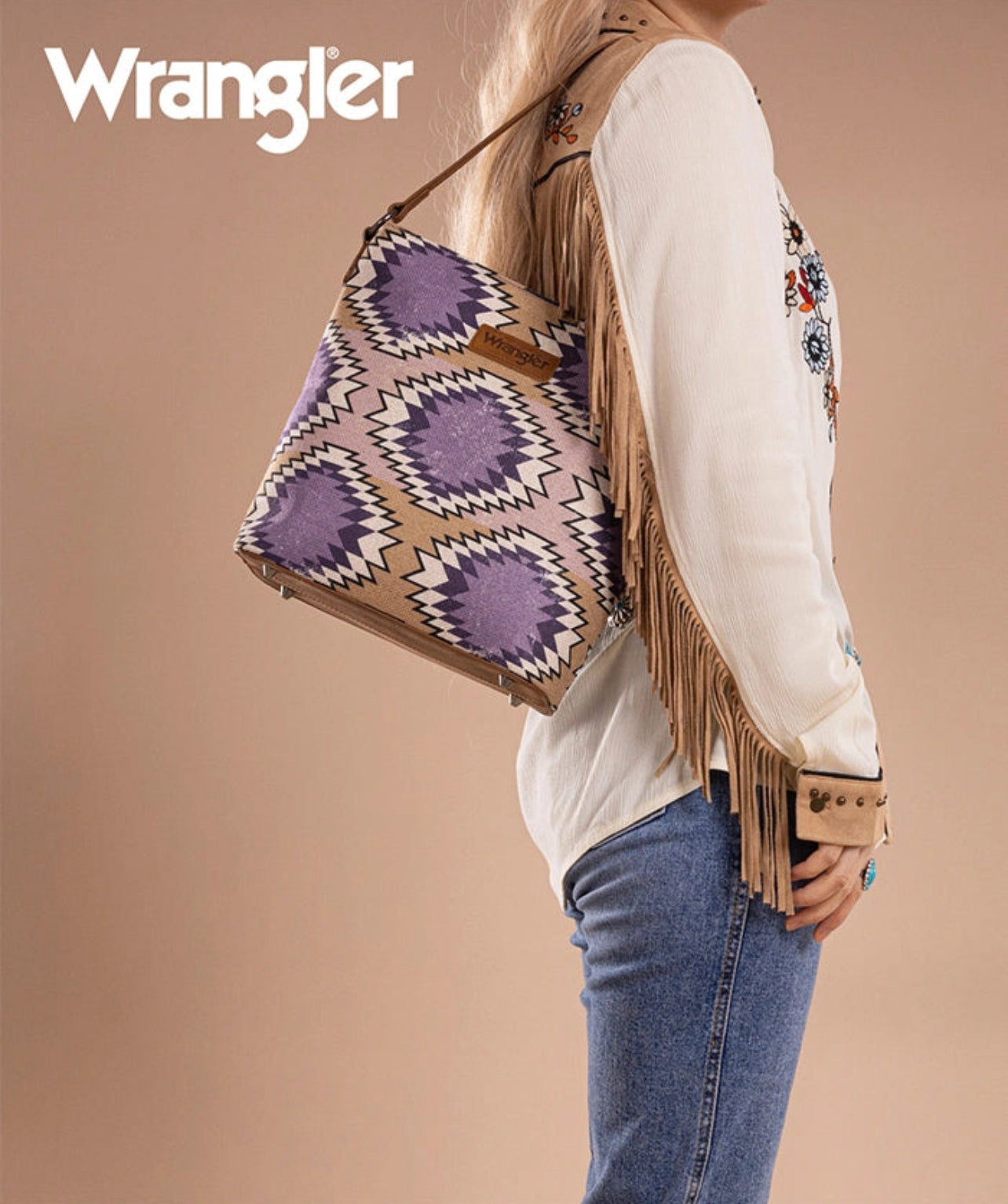 WRANGLER DUAL SIDED PRINT CANVAS SHOULDER BAG