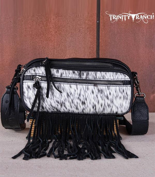 Trinity Ranch Cowhide Fringe Belt Bag