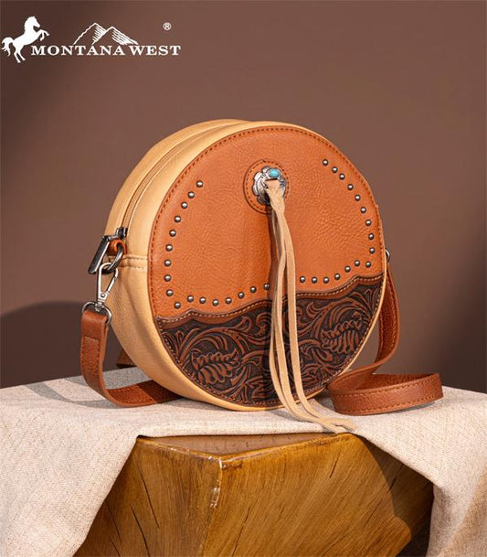 Montana West Tooled Circle Crossbody Bag