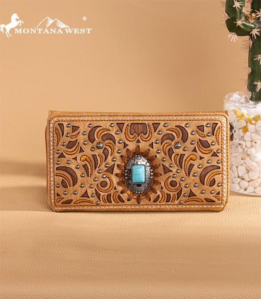 Montana West Turquoise Concho Wallet