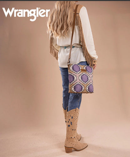 WRANGLER DUAL SIDED PRINT CANVAS SHOULDER BAG