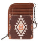 Montana West Wrangler Aztec Card Wallet for Women Western Credit Card Holder for Women Credit Card Wallet with Zipper Pocket