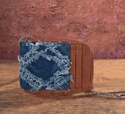Montana West Wrangler Aztec Card Wallet for Women Western Credit Card Holder for Women Credit Card Wallet with Zipper Pocket