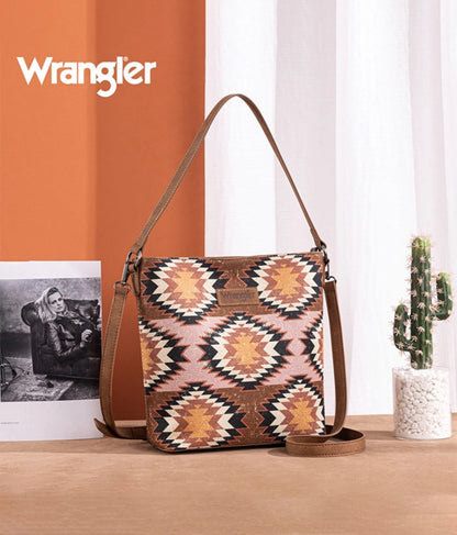 WRANGLER DUAL SIDED PRINT CANVAS SHOULDER BAG