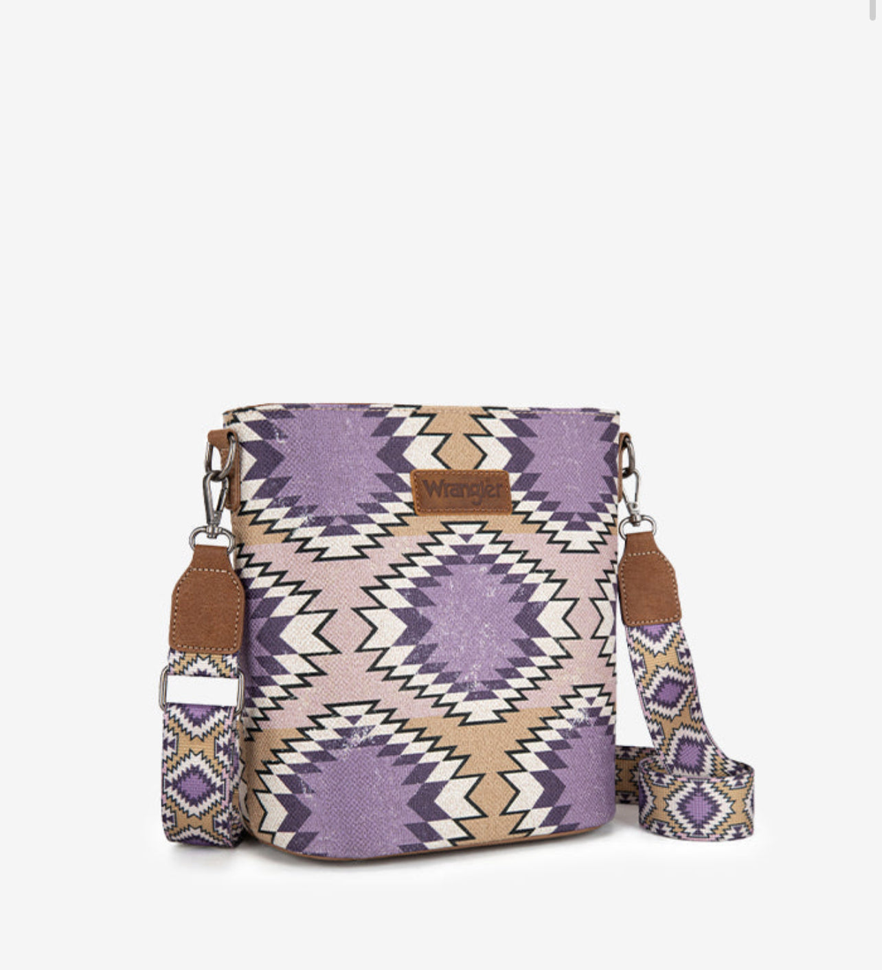 WRANGLER DUAL SIDED PRINT CANVAS SHOULDER BAG