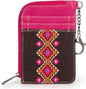Montana West Wrangler Aztec Card Wallet for Women Western Credit Card Holder for Women Credit Card Wallet with Zipper Pocket