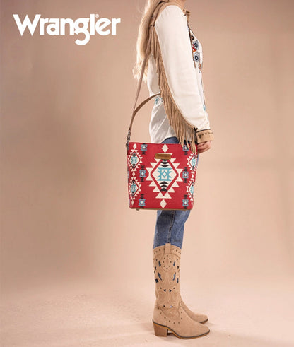 WRANGLER DUAL SIDED PRINT CANVAS SHOULDER BAG