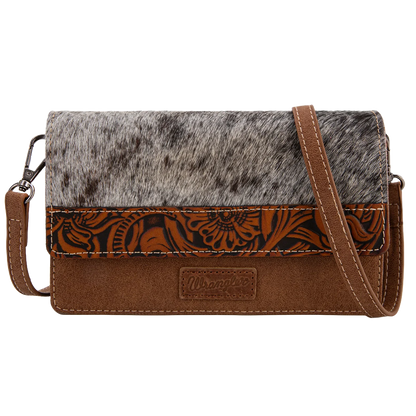 Wrangler Genuine Hair-On Cowhide Wallet/Crossbody